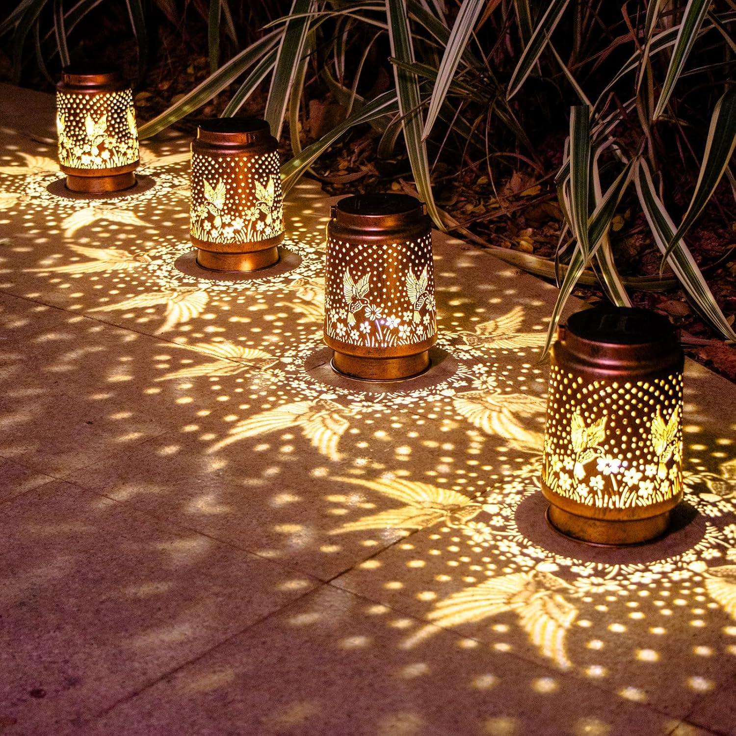 Linterna Solar Decorativa DIBIEECN Colibrí para Jardín 17cm