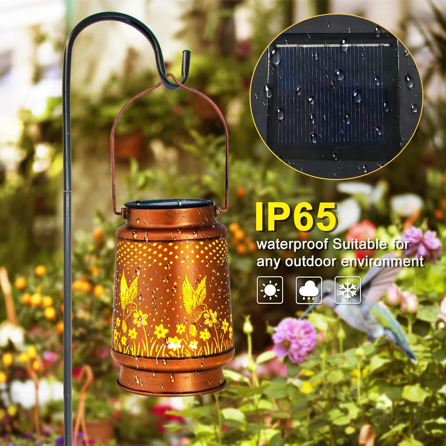 Linterna Solar Decorativa DIBIEECN Colibrí para Jardín 17cm