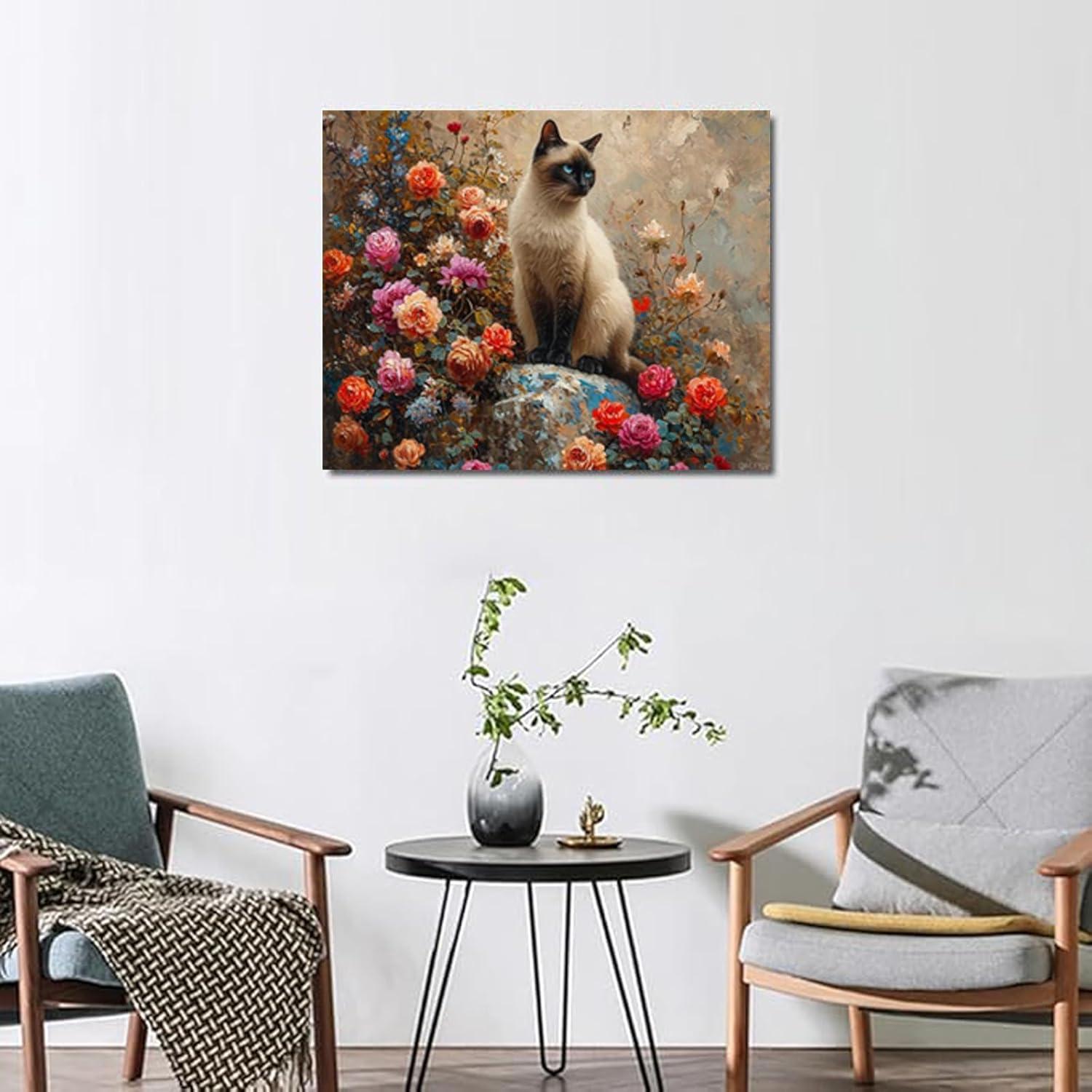 Kit de Pintura por Números QACEYID Gato Siamés 40.64x50.8 cm