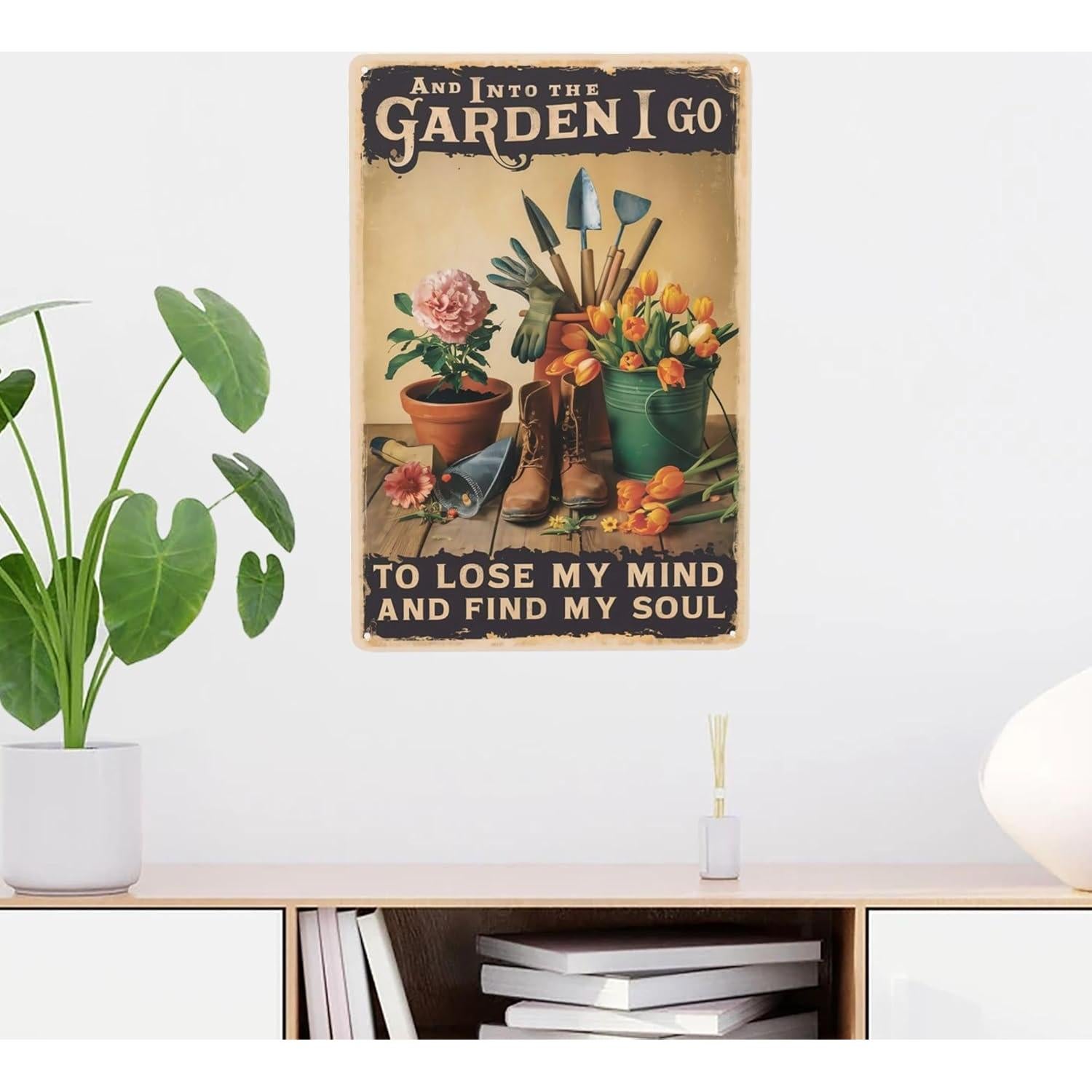 Cartel de Jardín Zen 30x20cm Metal Retro LIFEWHEEL Decoración