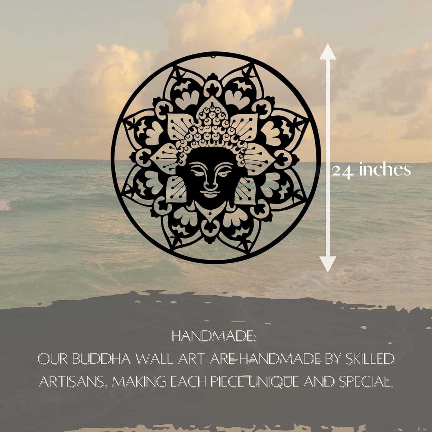 Arte de Pared de Metal Buda 61 cm Bellaa Decoración Zen