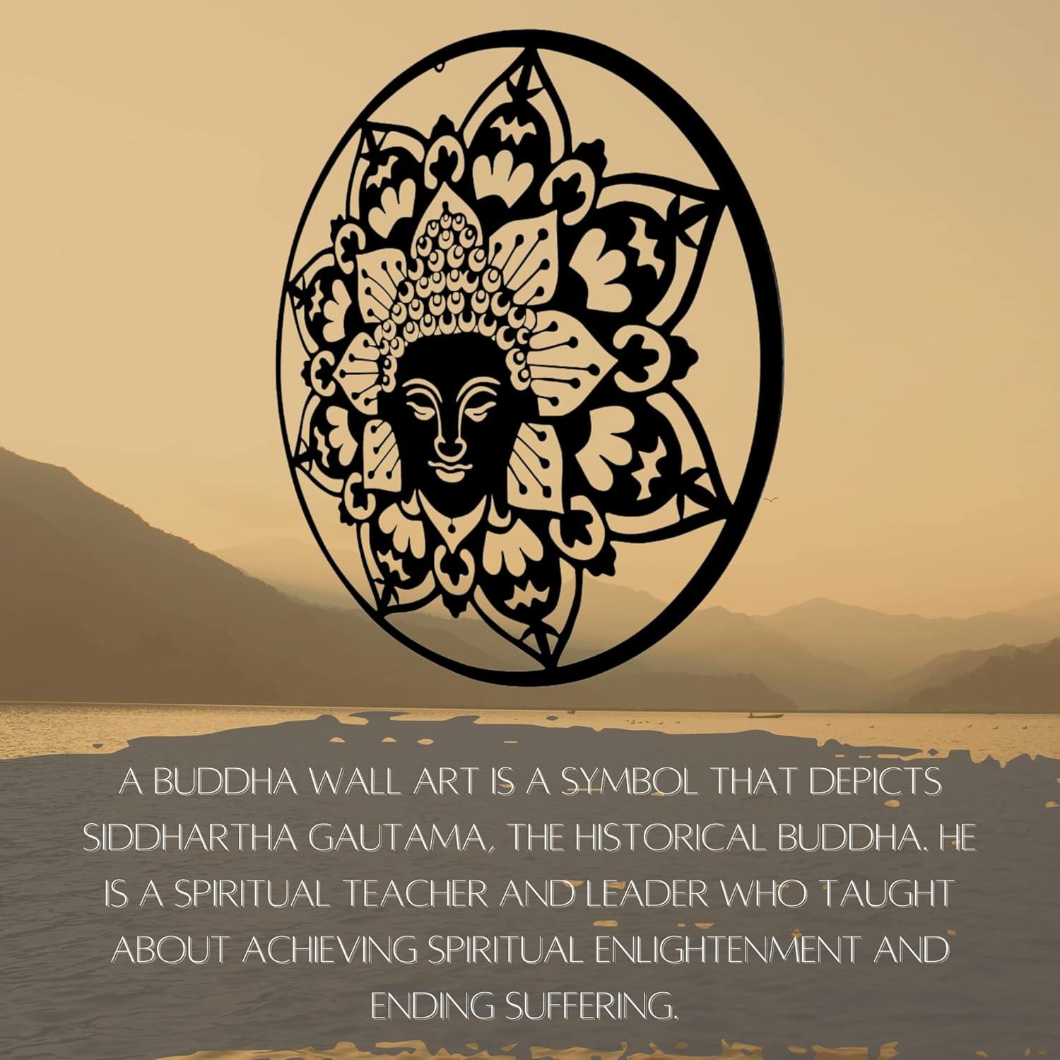 Arte de Pared de Metal Buda 61 cm Bellaa Decoración Zen