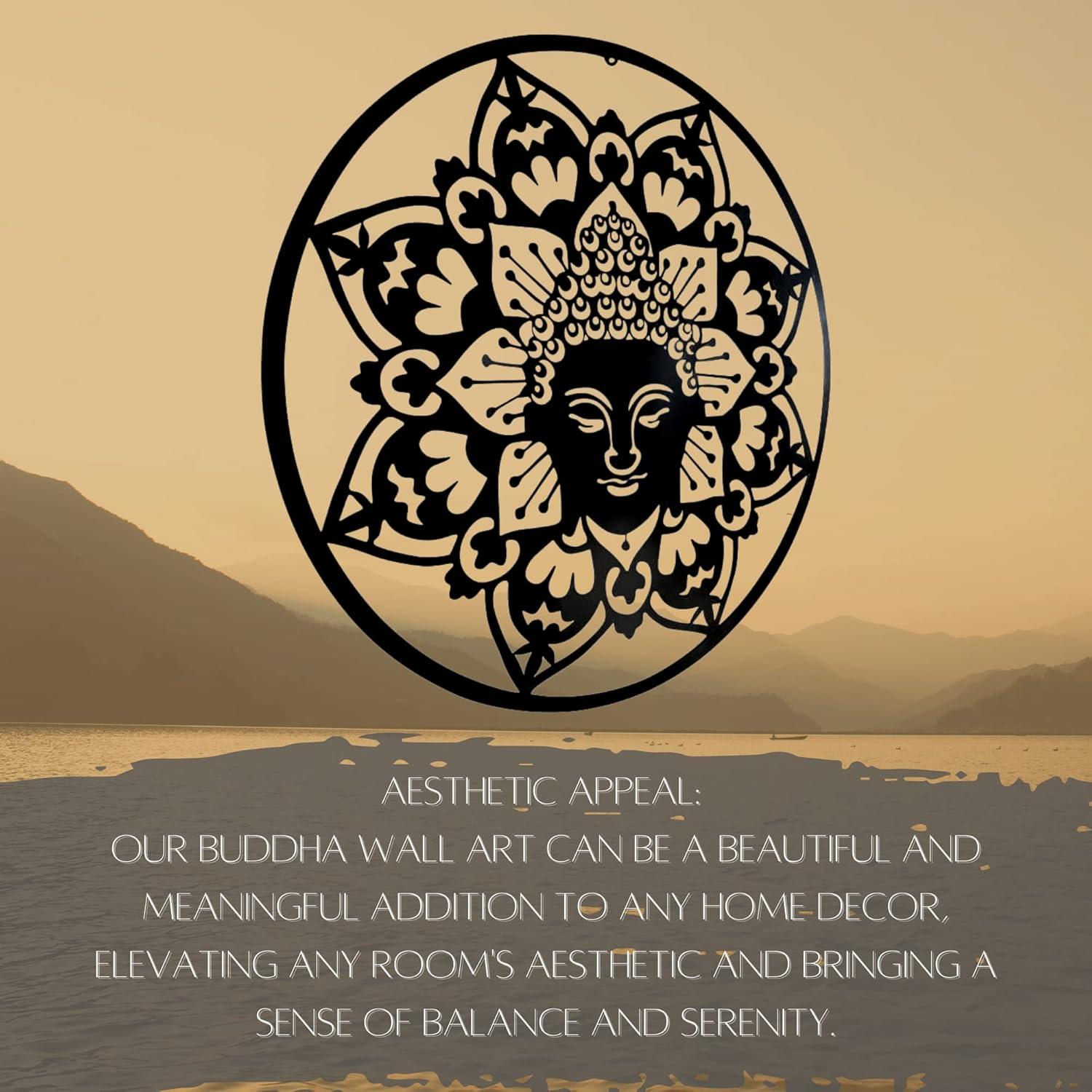 Arte de Pared de Metal Buda 61 cm Bellaa Decoración Zen