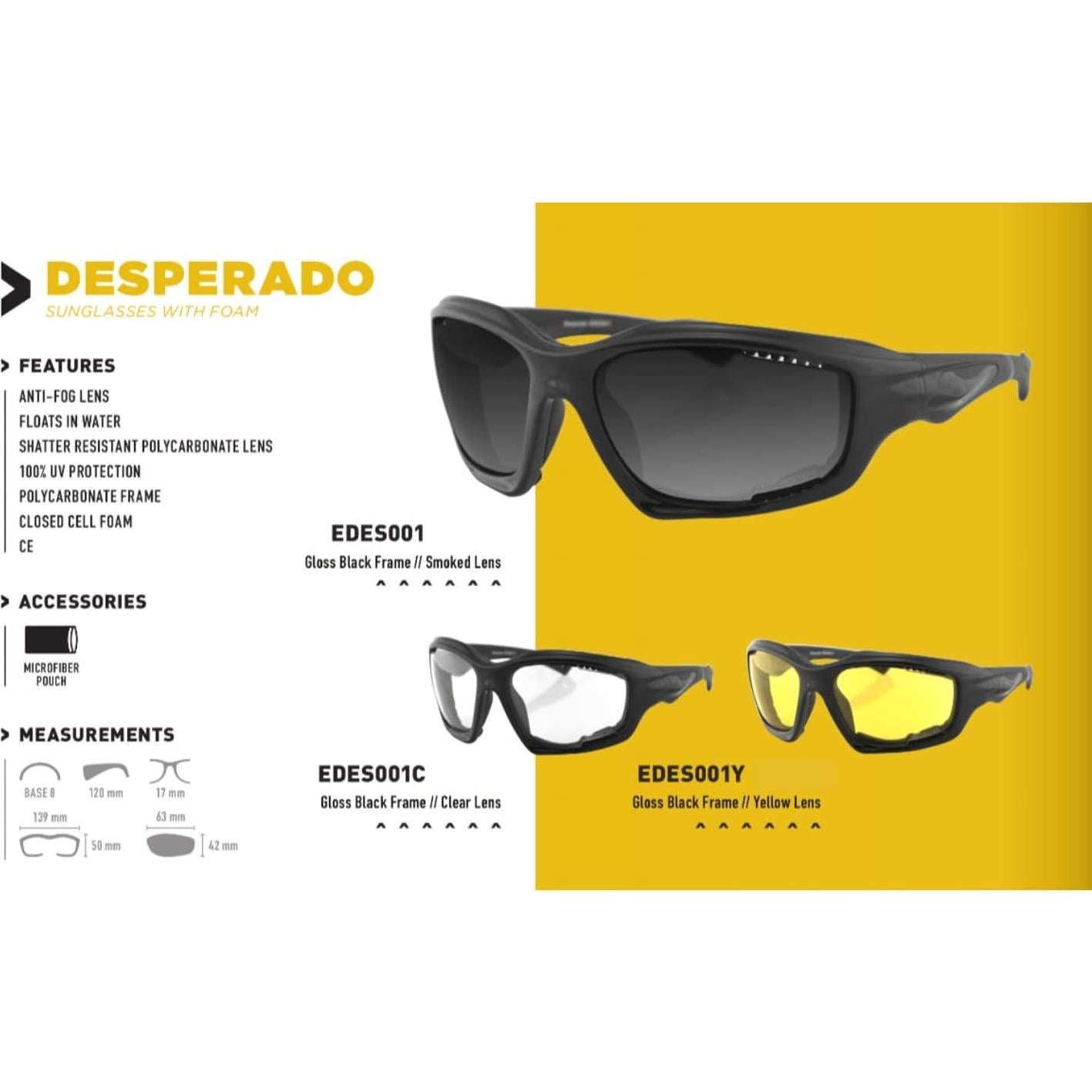 Gafas de Rendimiento Bobster Desperado - Antivaho y UV