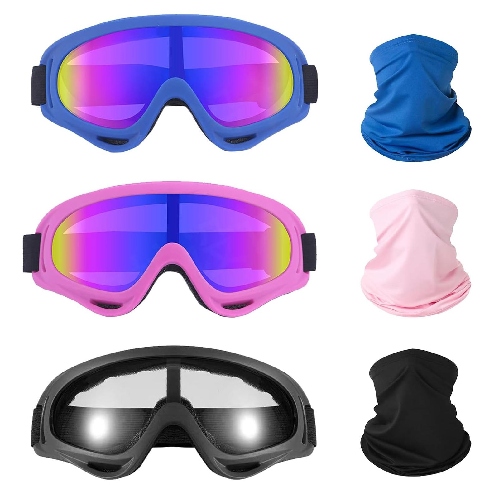 3 Pares de Gafas de Motocicleta YISUGOOC UV Protección