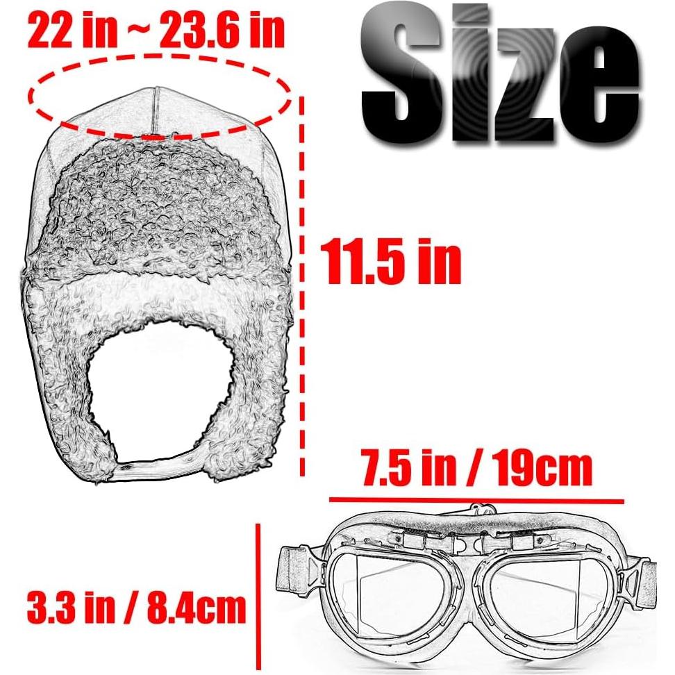 Gorro de Piloto Aviador Vintage Cuhubyup con Gafas y Orejeras