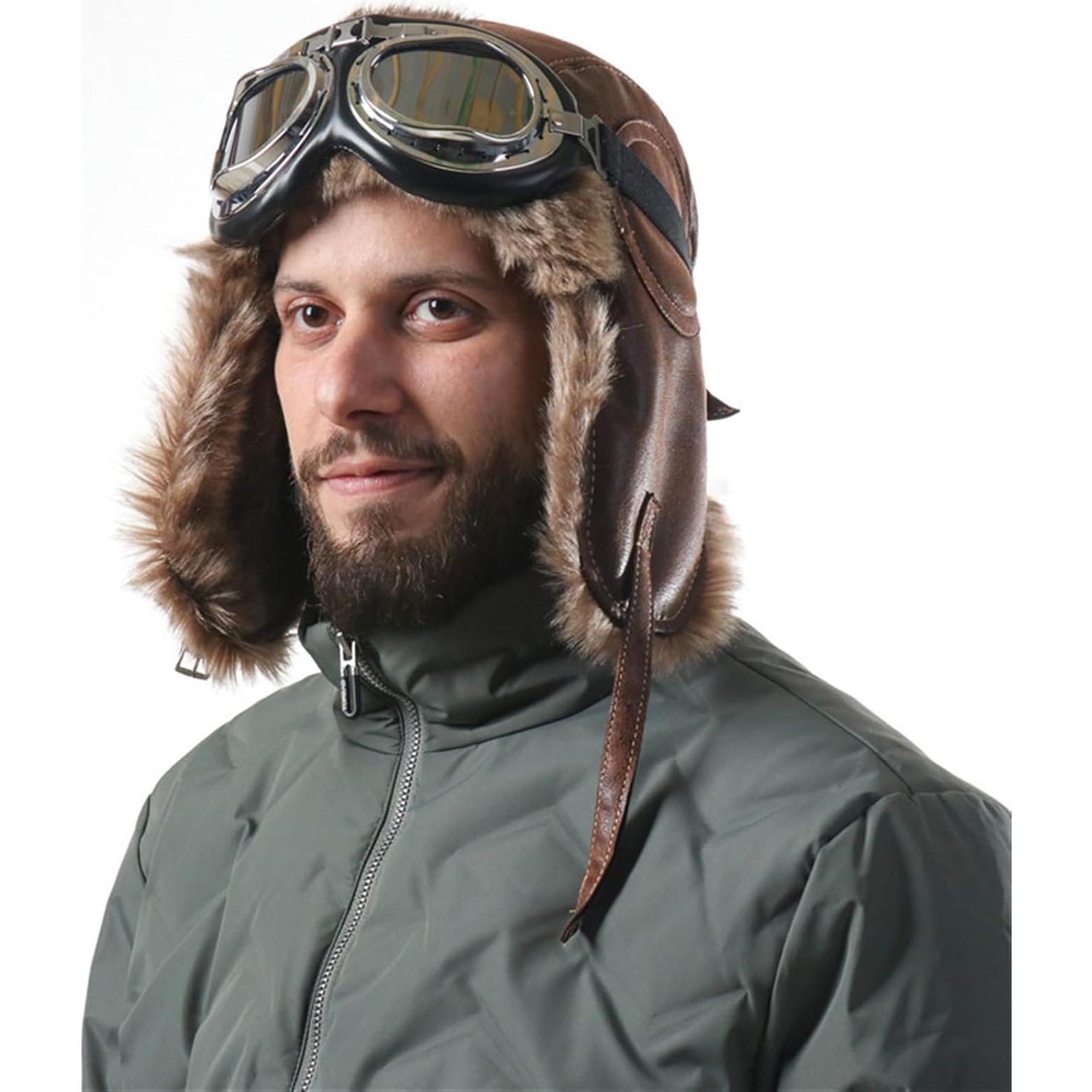 Gorro de invierno para hombres Lifup de cuero con orejeras