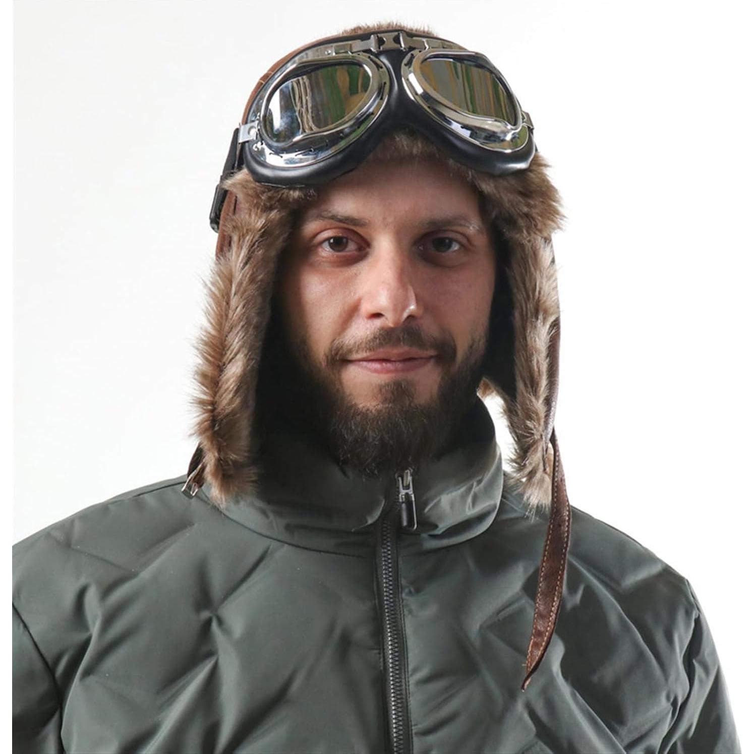 Gorro de invierno para hombres Lifup de cuero con orejeras