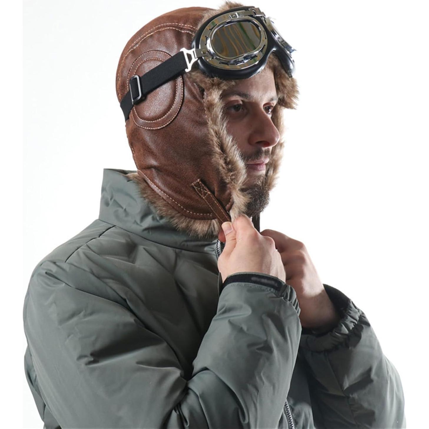 Gorro de invierno para hombres Lifup de cuero con orejeras