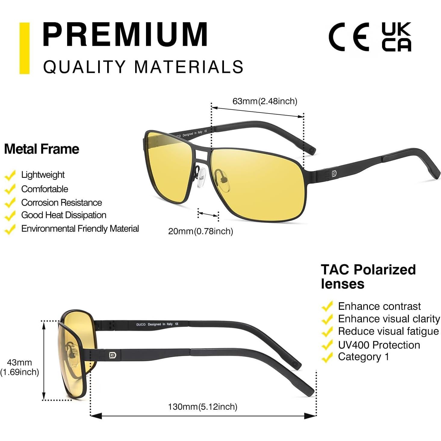 Gafas de Visión Nocturna DUCO para Hombres Antirreflejo