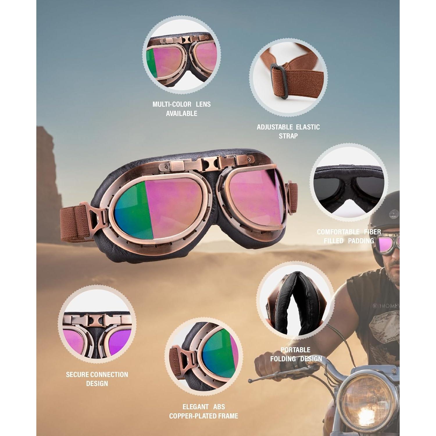 Gafas de Motocicleta CRG Sports T08 Vintage Unisex