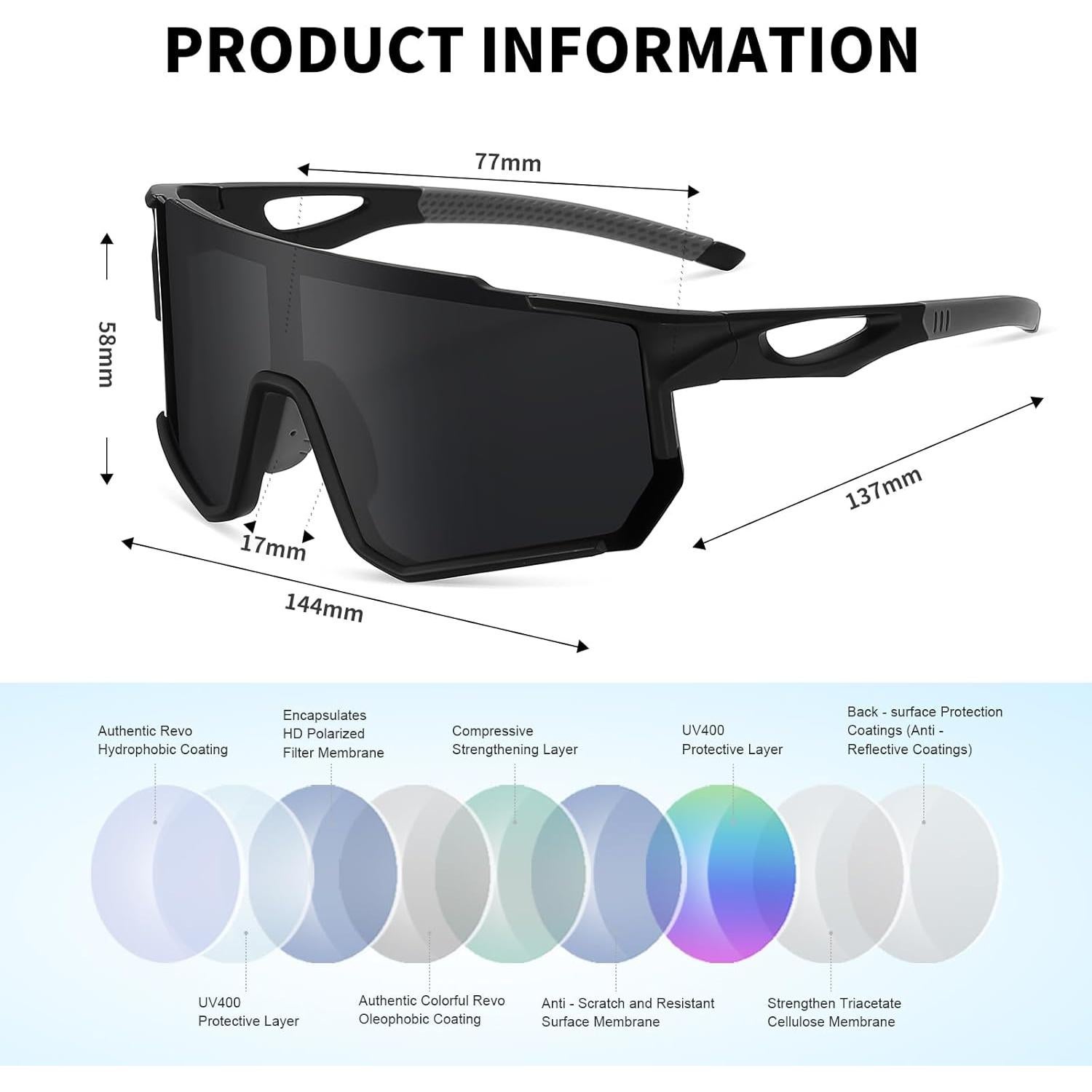 Gafas de Ciclismo Polarizadas Suertree UV400 con Clip Miopía