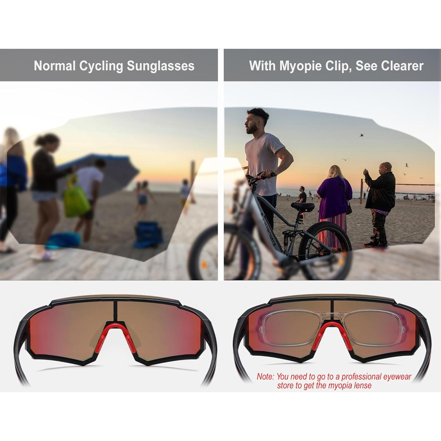 Gafas de Ciclismo Polarizadas Suertree UV400 con Clip Miopía