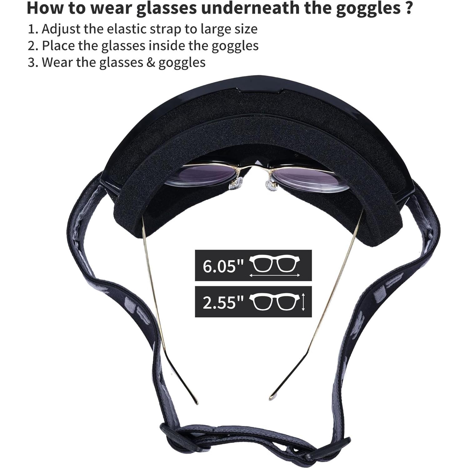 Gafas de Motocross 4-FQ con Lente Claro y Correa Antideslizante