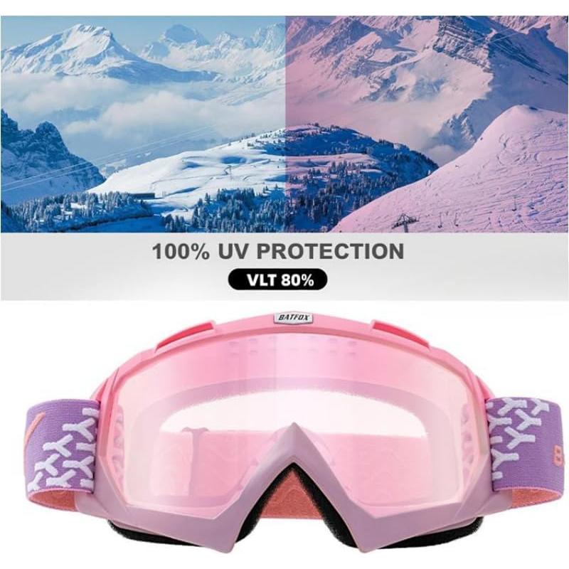Gafas de Esquí Zsling OTG UV400 Antivaho para Adultos Rosa