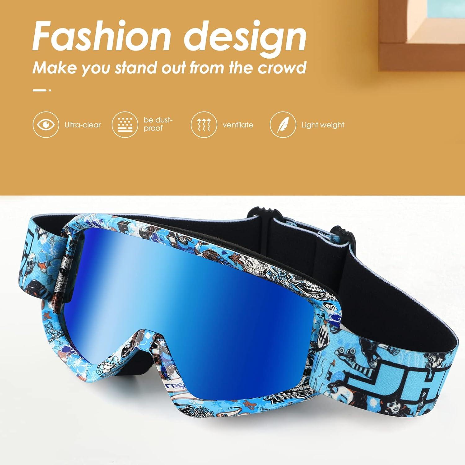 Gafas de Motocicleta GGBuy Mt035 Azul UV400 Antiempañamiento