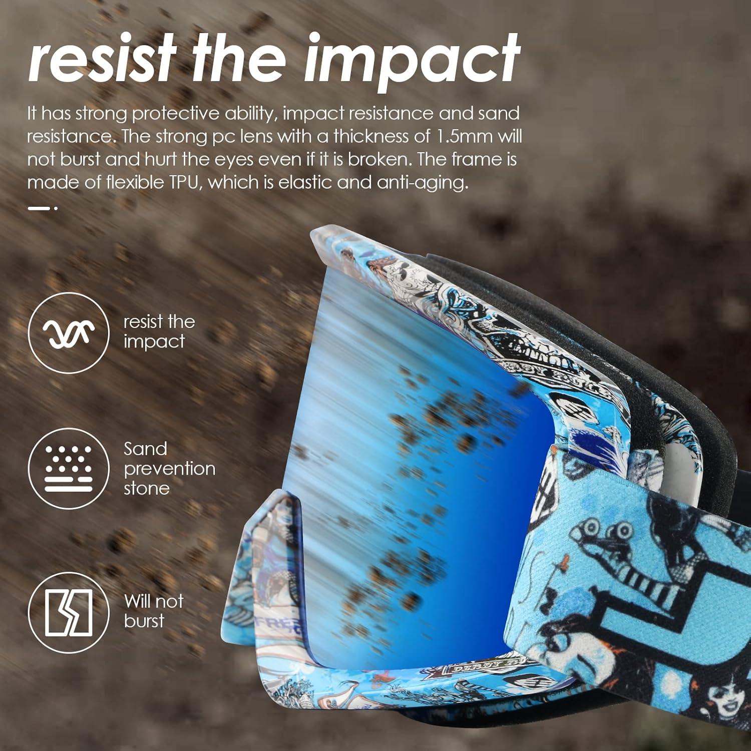 Gafas de Motocicleta GGBuy Mt035 Azul UV400 Antiempañamiento