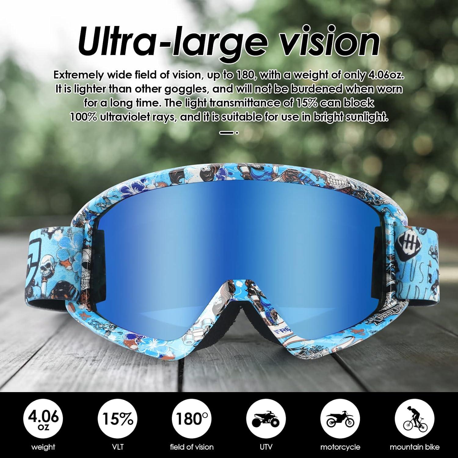 Gafas de Motocicleta GGBuy Mt035 Azul UV400 Antiempañamiento