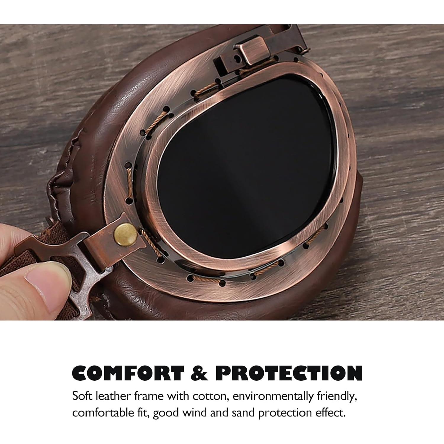 Gafas de Moto Vintage Peicees Aviador para Adultos Unisex