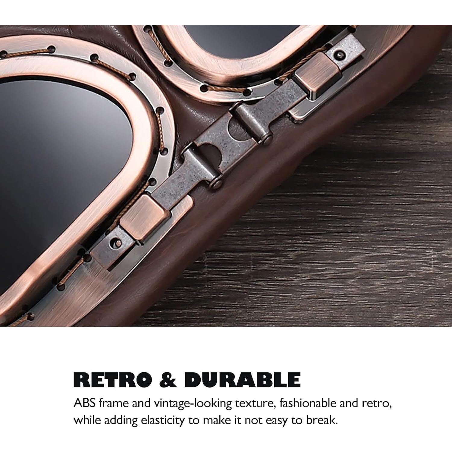 Gafas de Moto Vintage Peicees Aviador para Adultos Unisex