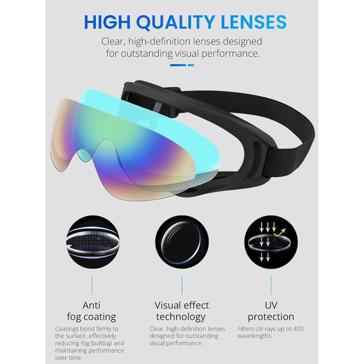 Gafas de Motocicleta ATV y Motocross UV400 Antiempañante