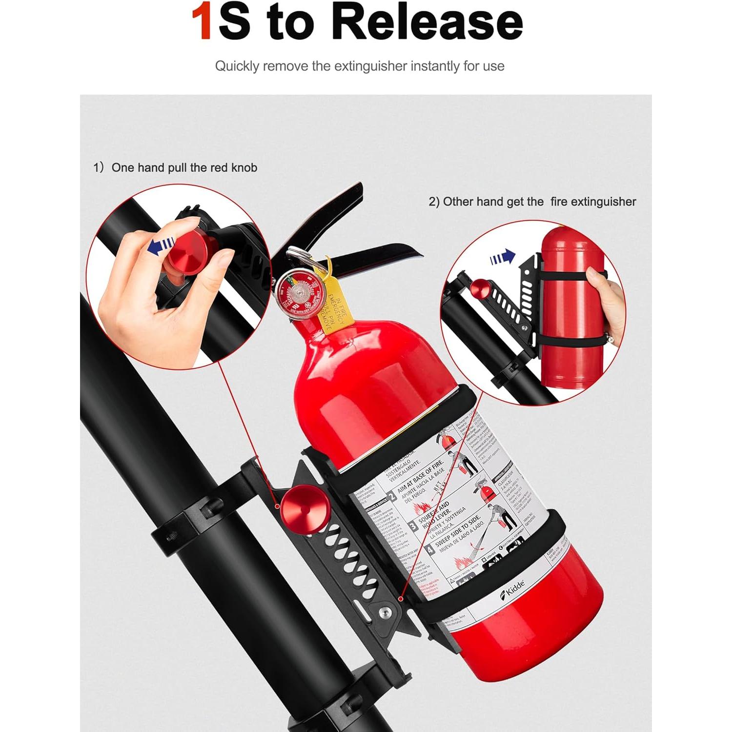 Soporte para Extintor de Incendio UTV ZIDIYORUO 1.75-2" Ajustable