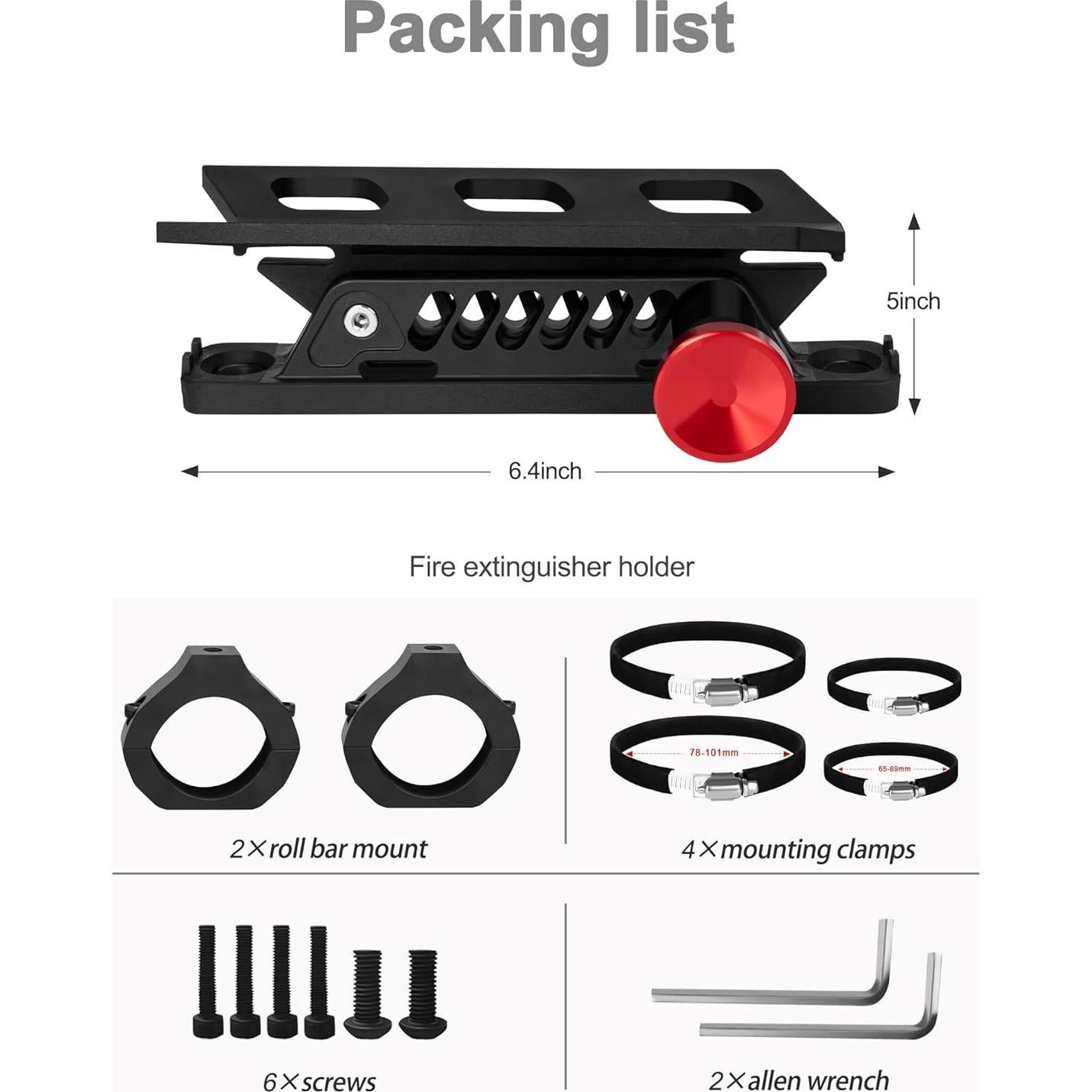 Soporte para Extintor de Incendio UTV ZIDIYORUO 1.75-2" Ajustable