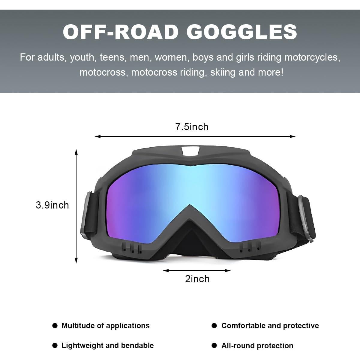 Gafas de Motocross BWBWND Coloridas a Prueba de Viento y Polvo