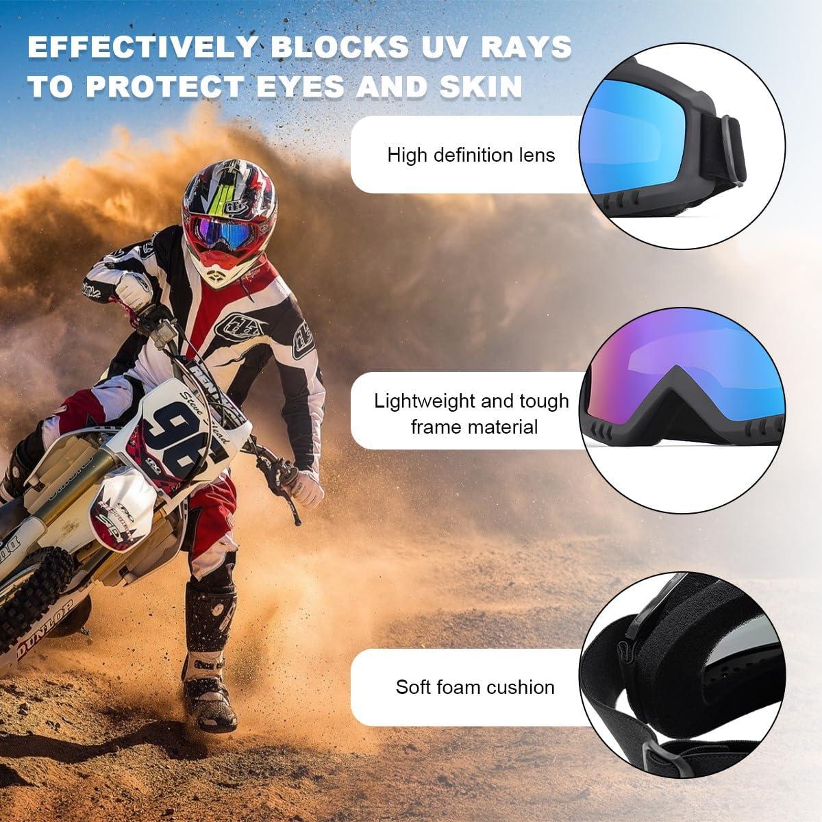 Gafas de Motocross BWBWND Coloridas a Prueba de Viento y Polvo