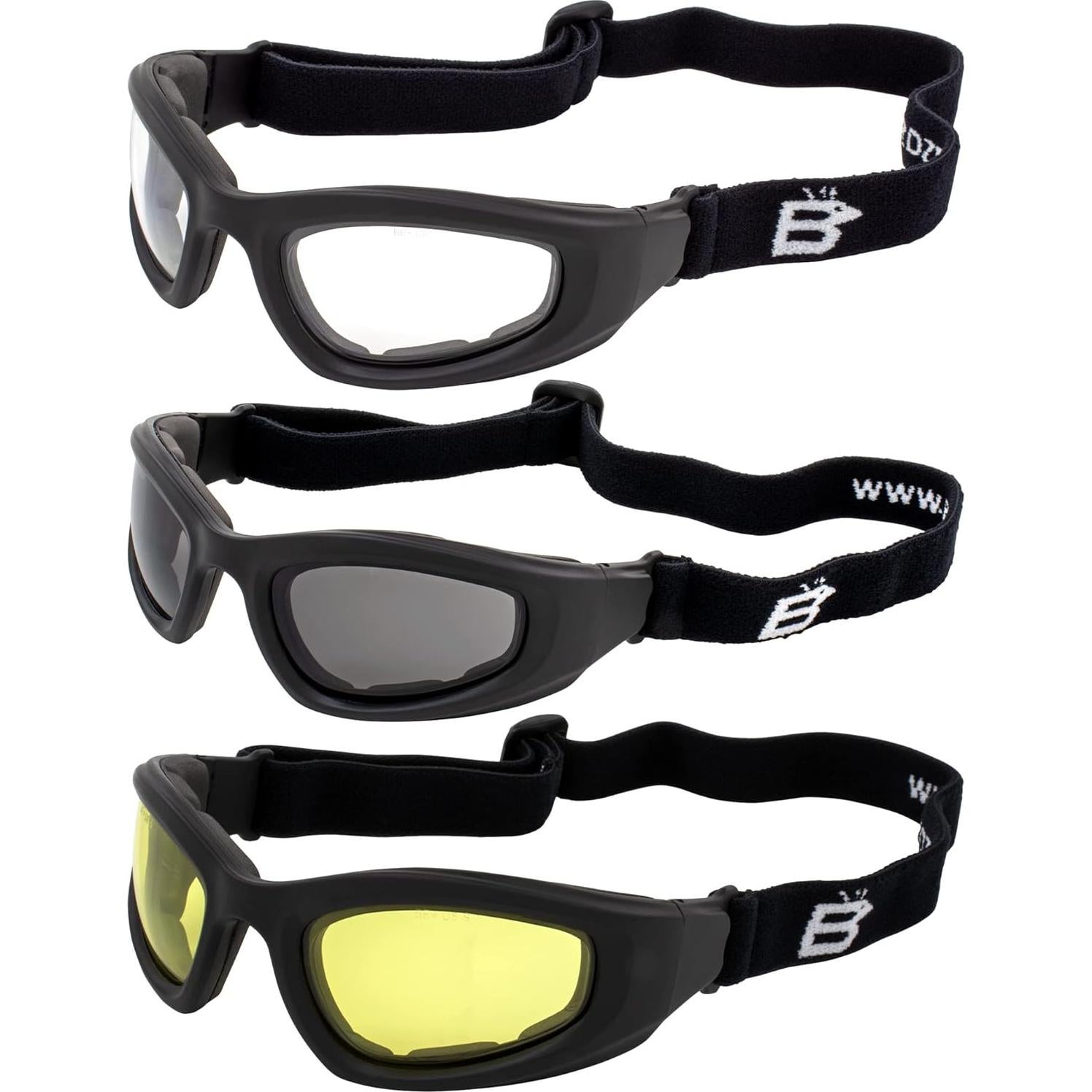 Gafas de seguridad Birdz Eyewear Soar - 3 pares, marcos negros