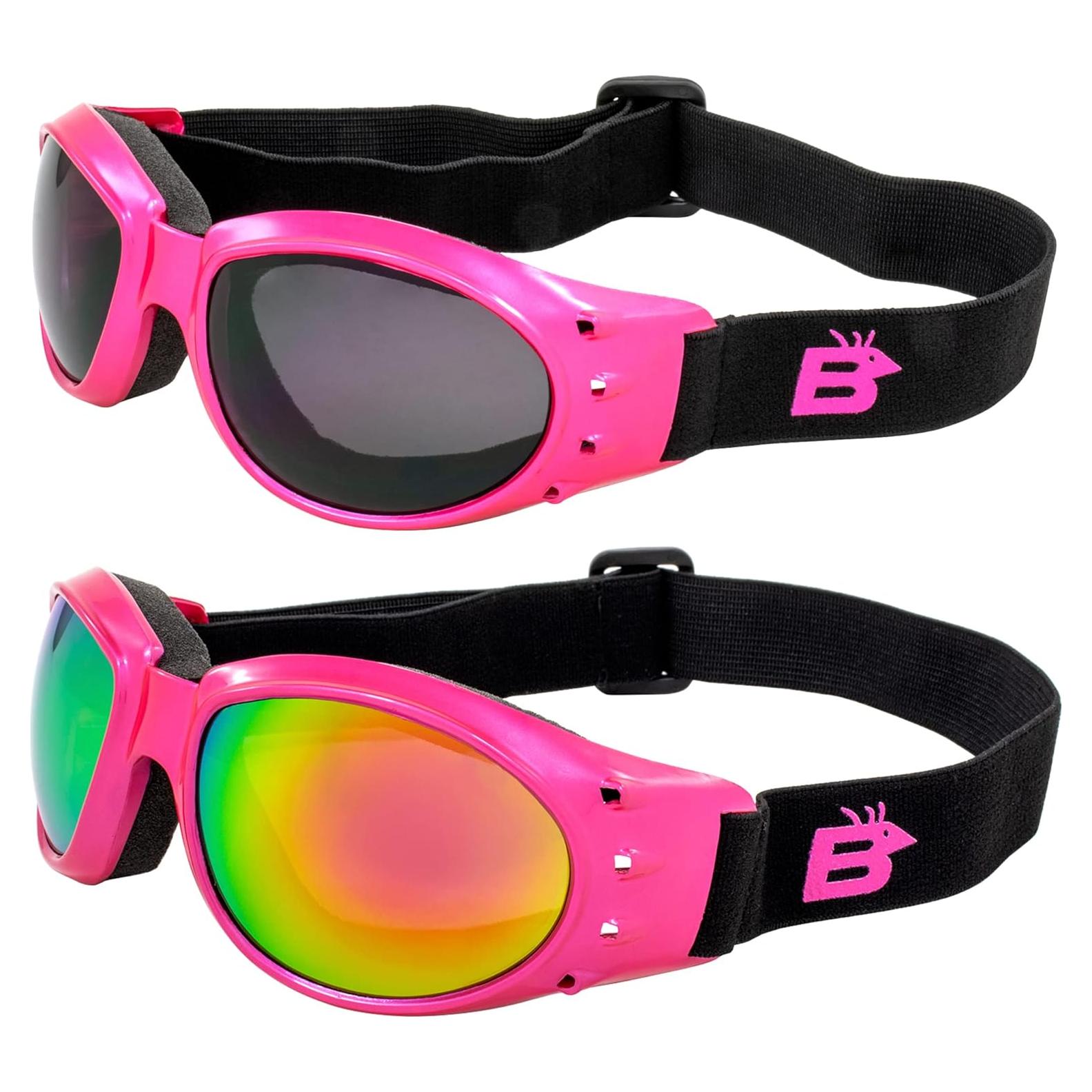 Gafas de moto Birdz Eyewear Eagle - 2 pares marcos rosas