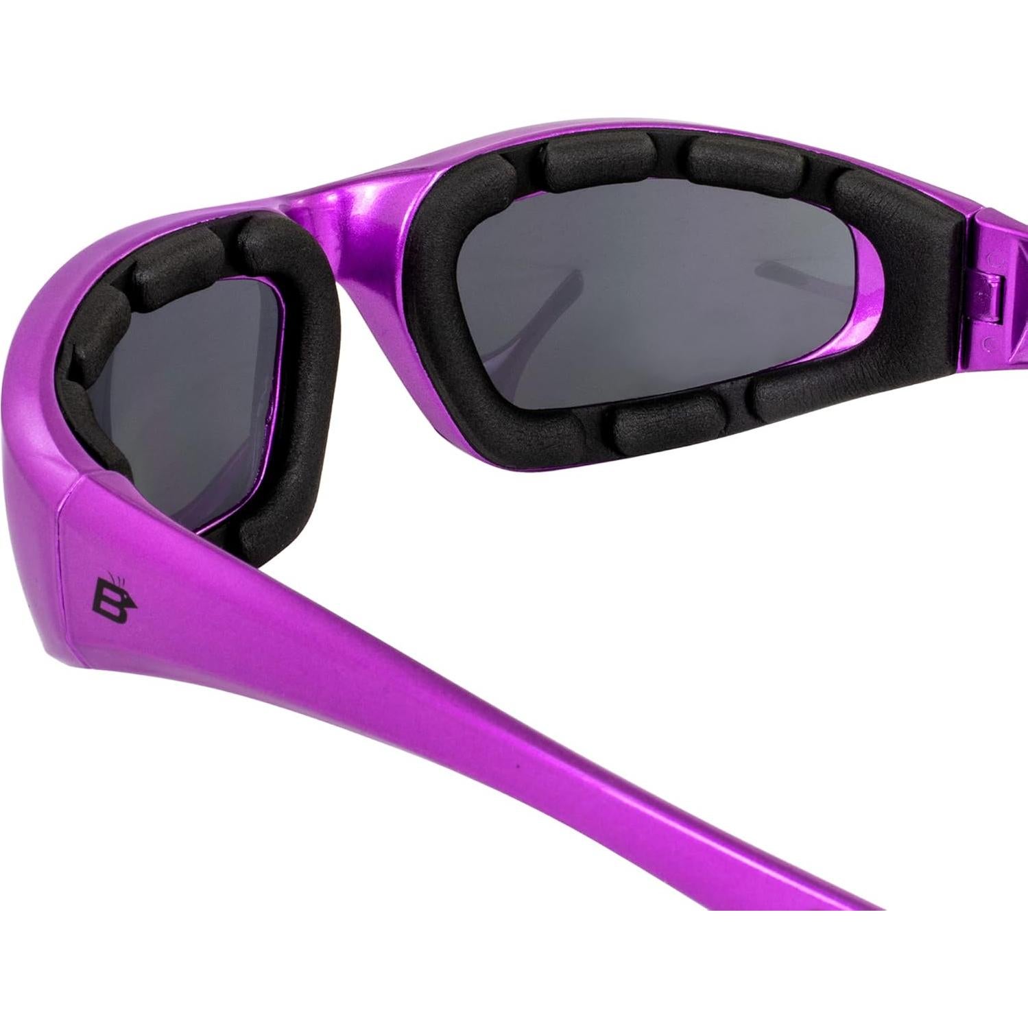 Gafas de sol acolchadas Birdz Oriole para motocicleta moradas