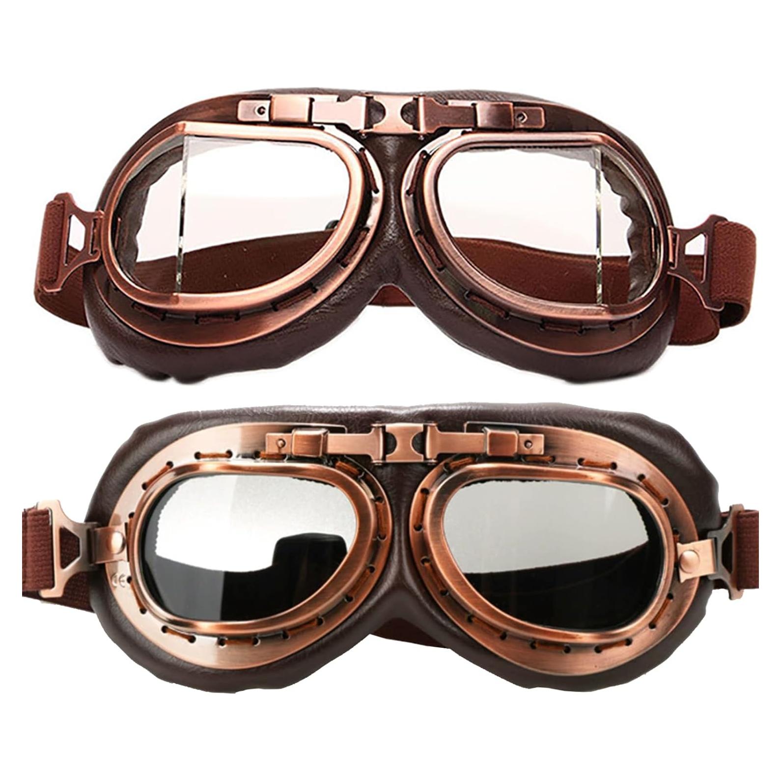 Gafas de casco vintage Peicees para motocicleta y bicicleta