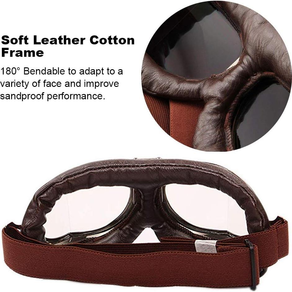 Gafas de casco vintage Peicees para motocicleta y bicicleta