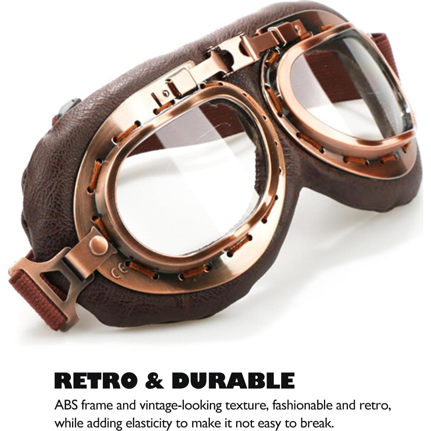 Gafas de casco vintage Peicees para motocicleta y bicicleta