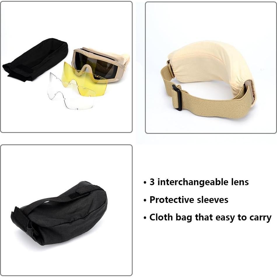 Gafas Tácticas SPOSUNE con 3 Lentes Intercambiables UV400