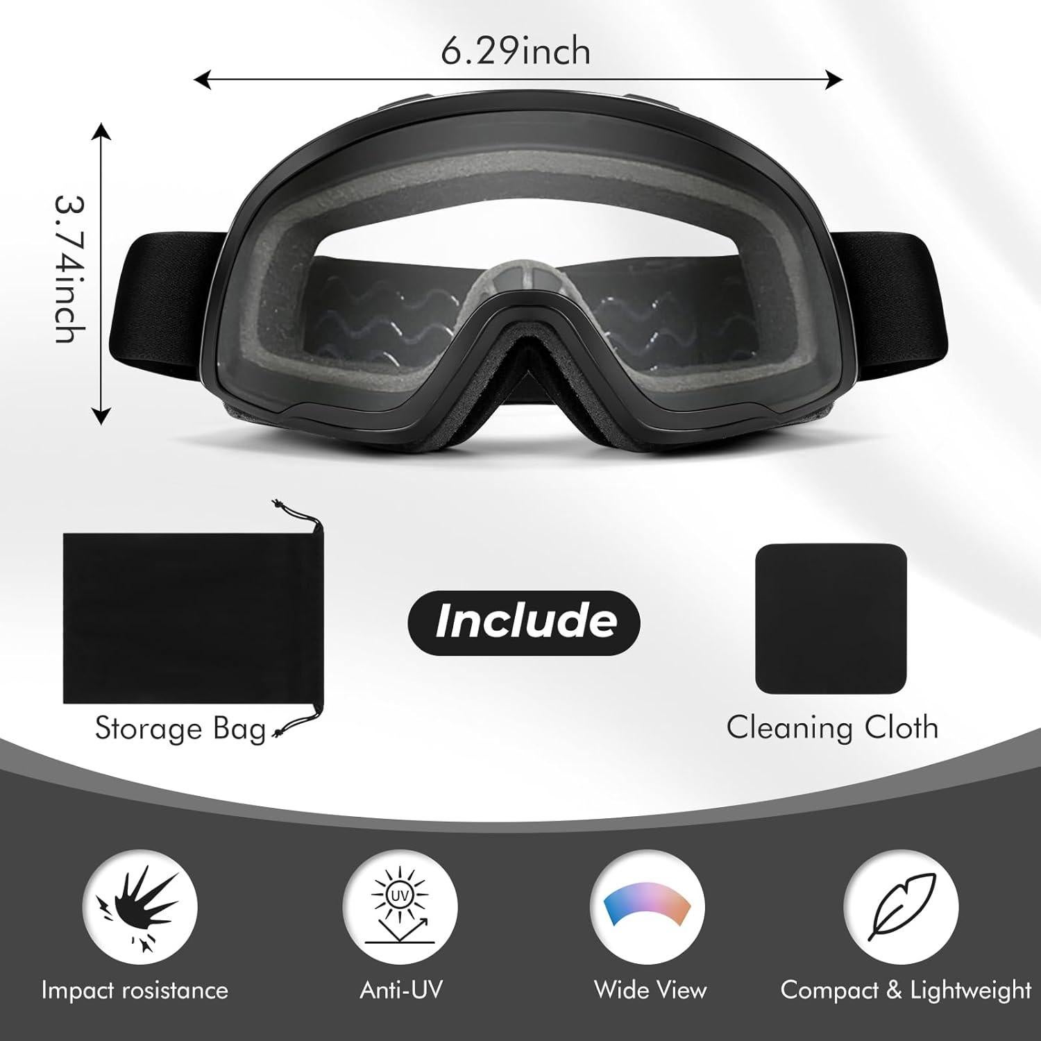 Gafas de Motocicleta MUJG V400 para Offroad y Esquí