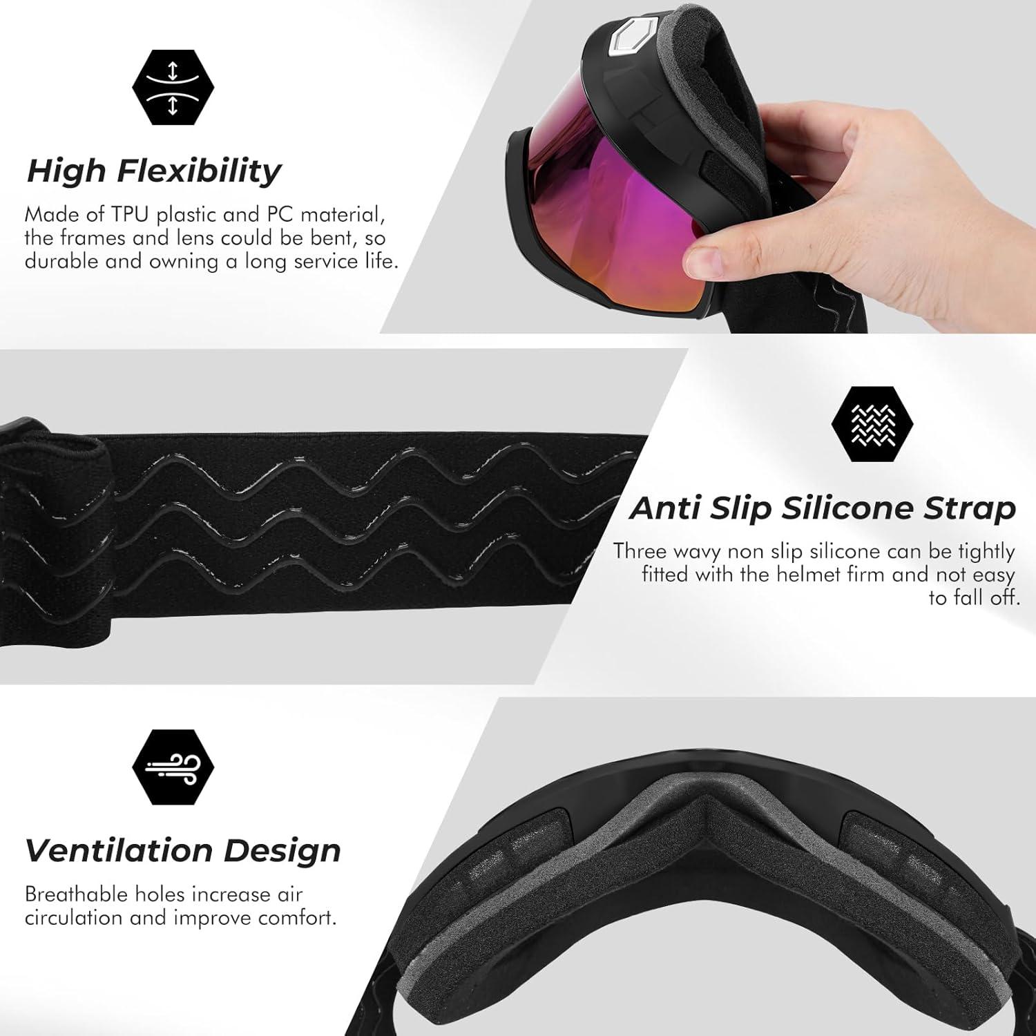 Gafas de Motocicleta MUJG V400 para Offroad y Esquí