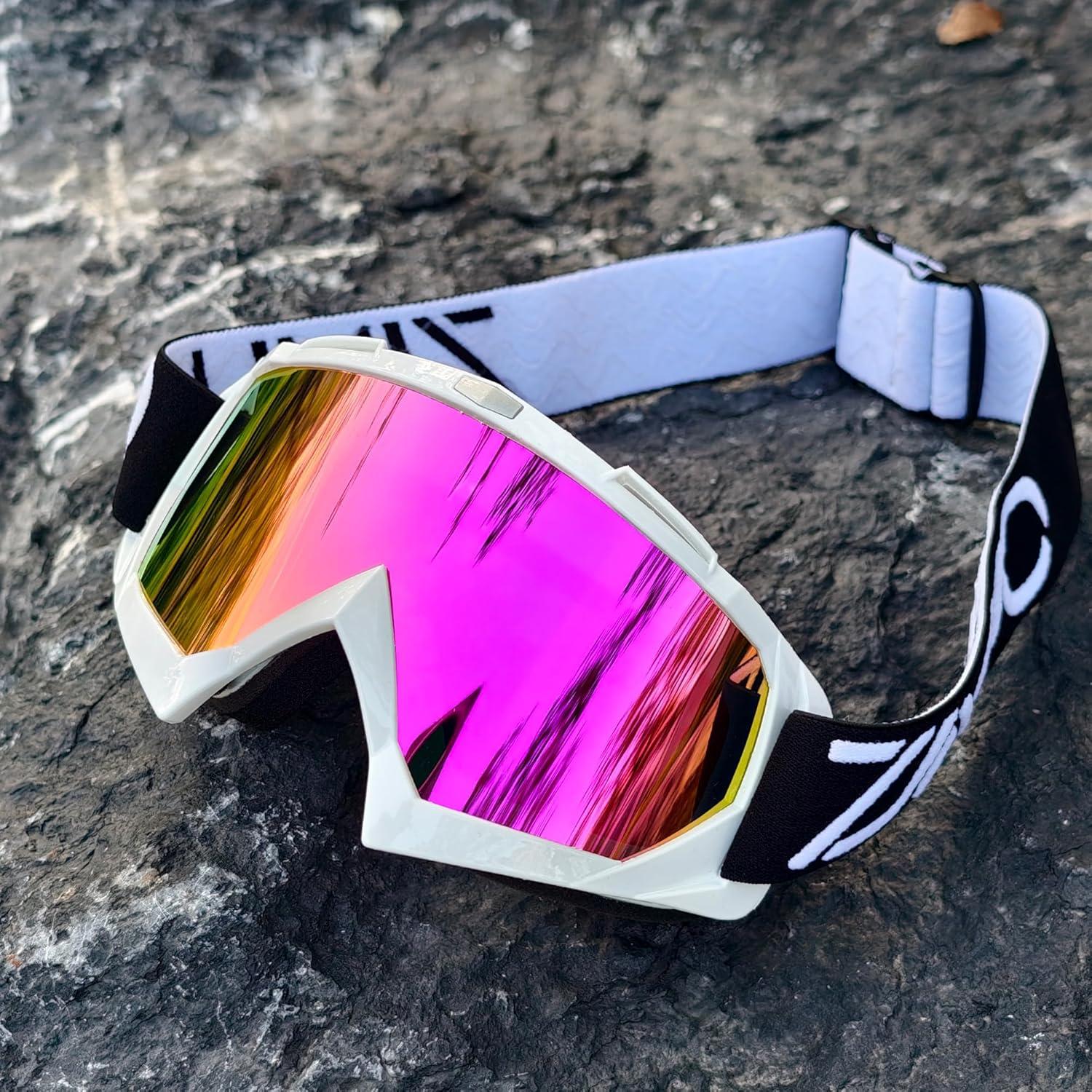 Gafas de Motocicleta ZJNUO 833 - UV400, Antideslizantes, Ajustables