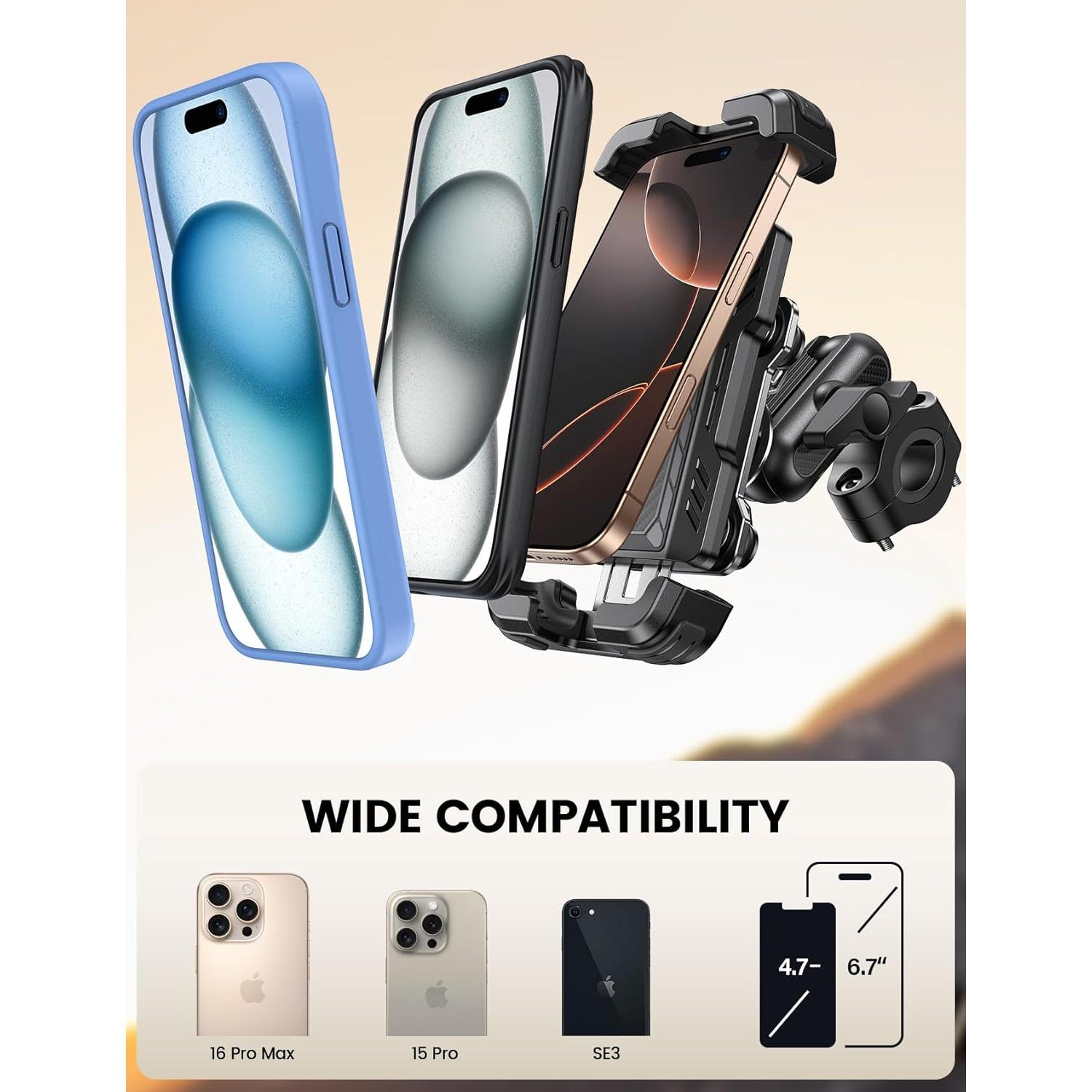 Soporte para Teléfono de Motocicleta Lamicall - Antivibración