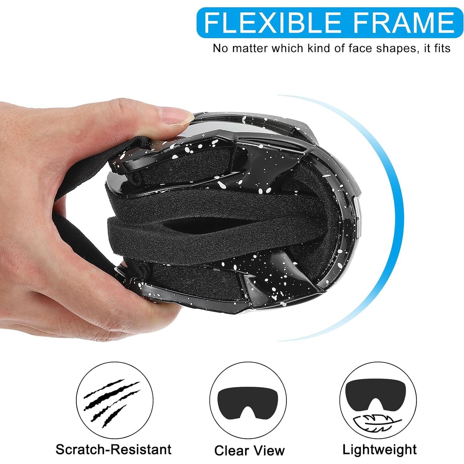 Gafas de Moto PATIKIL ATV y Esquí Antiviento 17.5x10cm