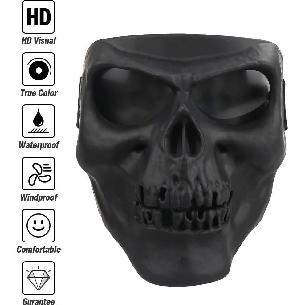 Máscara de Calavera Flantor para Airsoft y Paintball - Negro