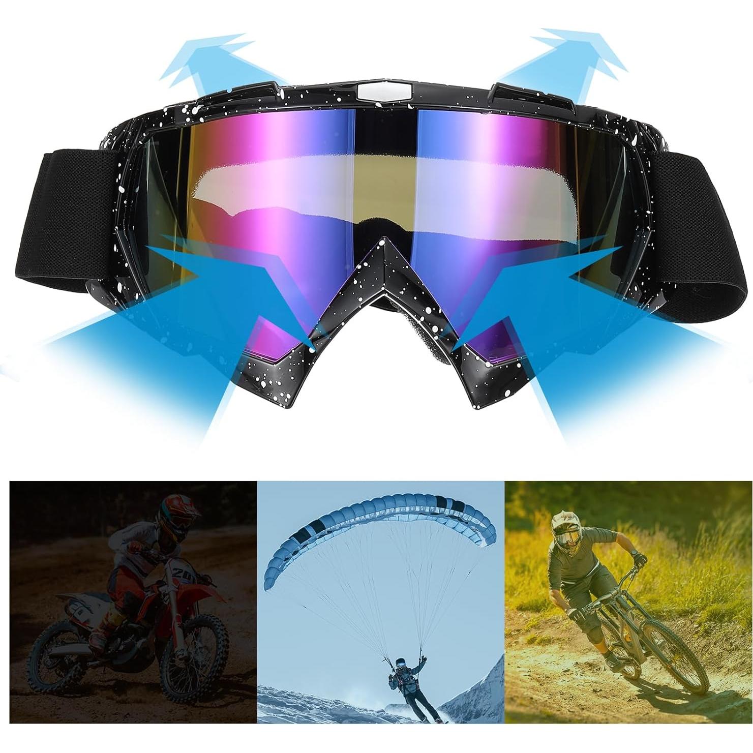 Gafas de Motocross PATIKIL con Lentes Reforzados 17.5x10cm