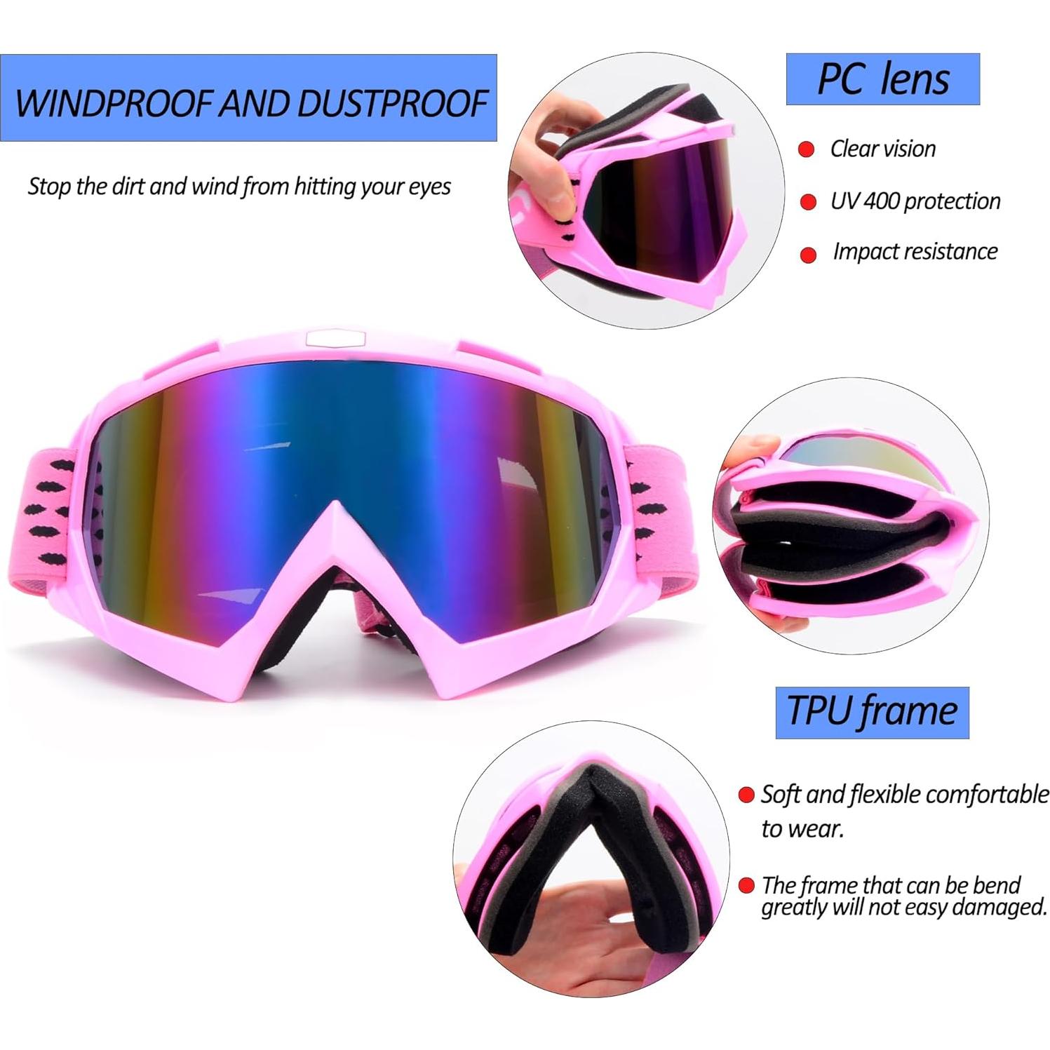 Gafas de ATV y máscara de balaclava Unisex - Rosa