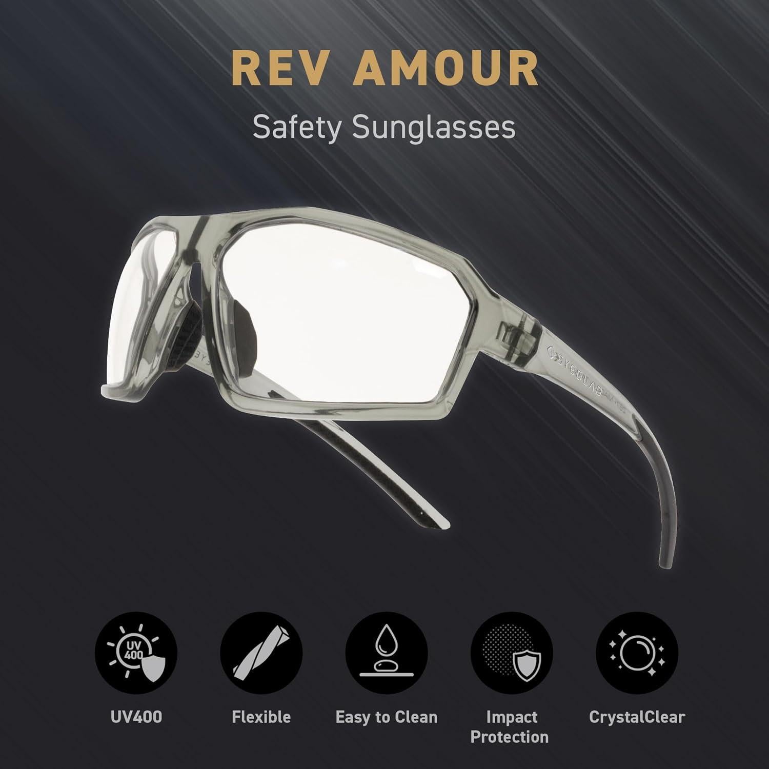 Gafas de Seguridad REV Amour Z87+ UV400 para Trabajo y Aire Libre