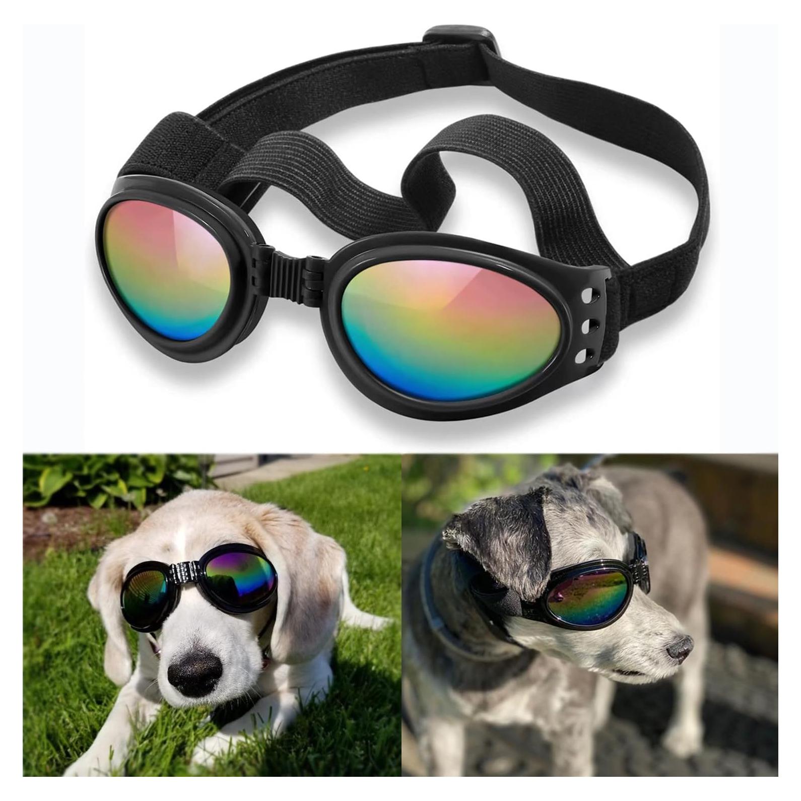 Gafas de sol para perros QUMY - Protección UV y viento, Negro