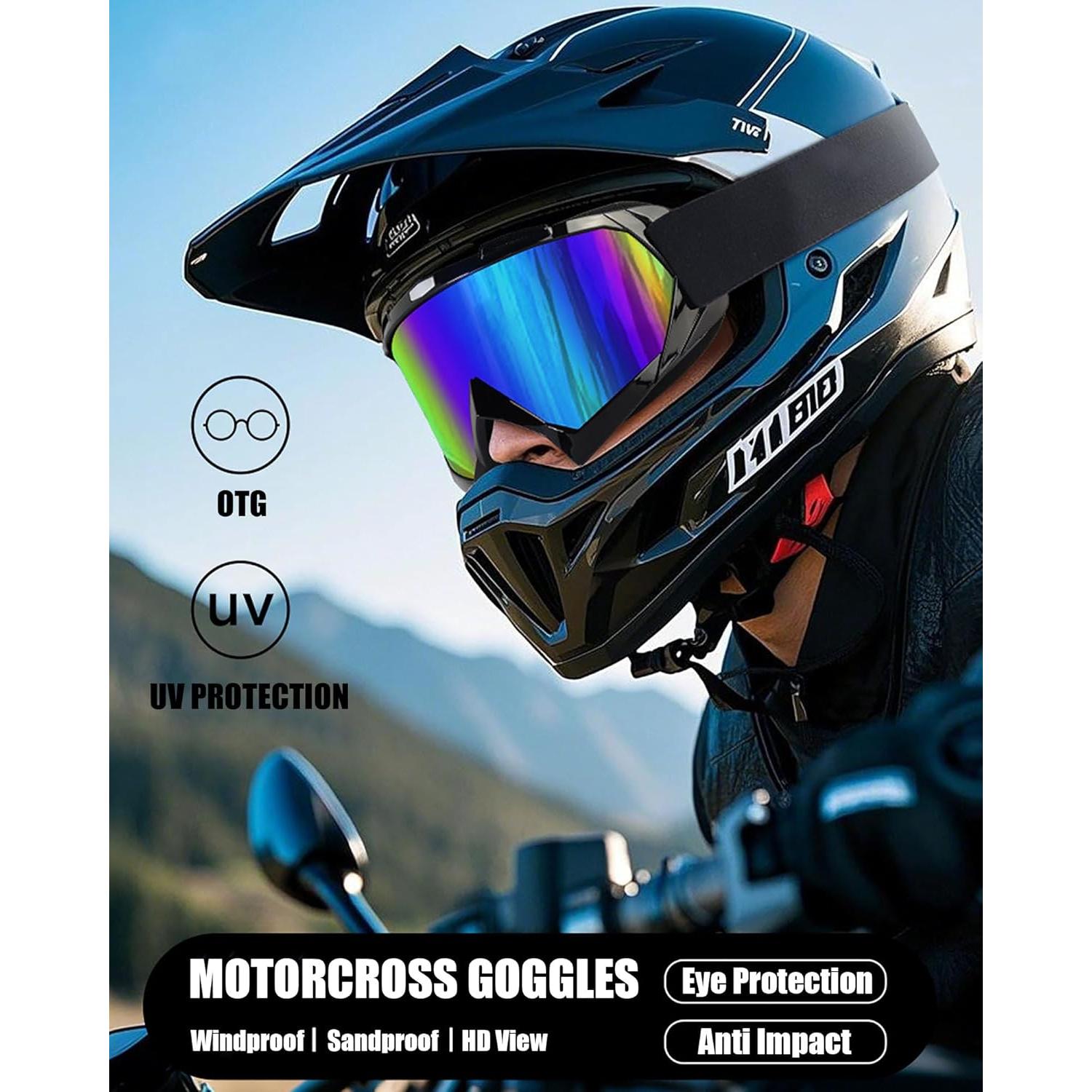 Gafas de Motocross Immoono con Balaclava UV y Antiviento