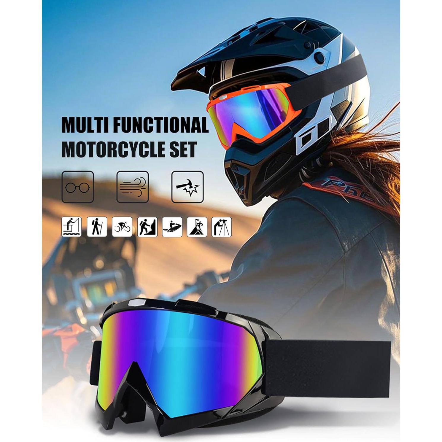 Gafas de Motocross Immoono con Balaclava UV y Antiviento