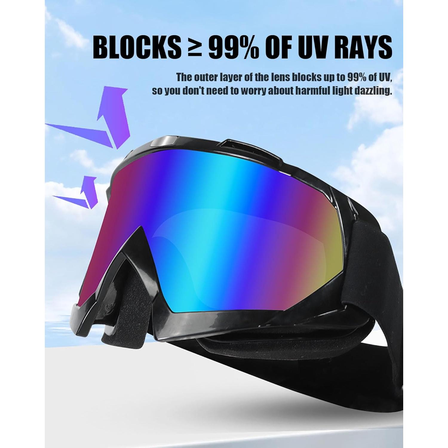 Gafas de Motocross Immoono con Balaclava UV y Antiviento