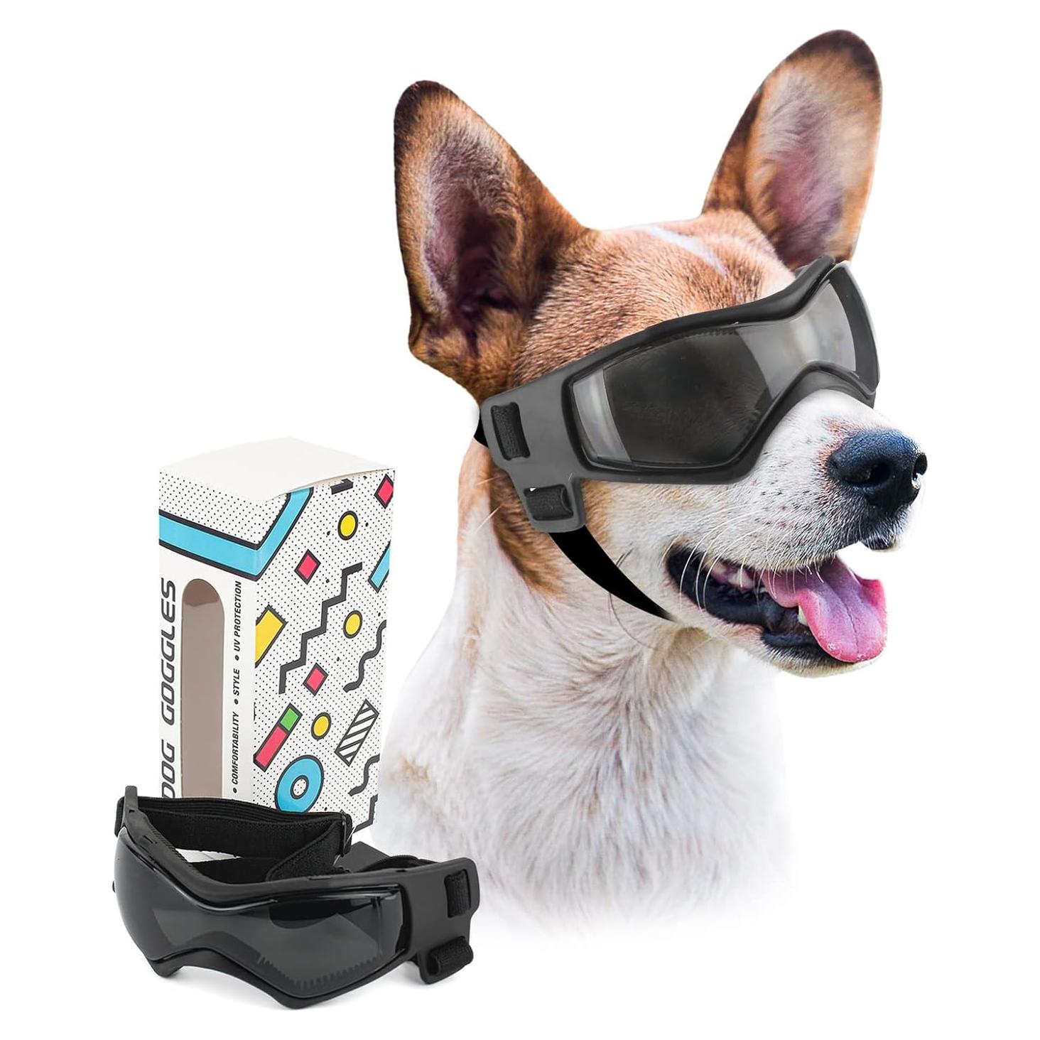 Gafas de sol para perros PETLESO Medianas UV Protección Negra
